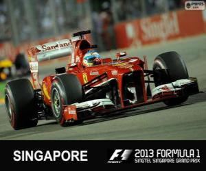 yapboz Fernando Alonso - Ferrari - 2013 Singapur Grand Prix, sınıflandırılmış 2º